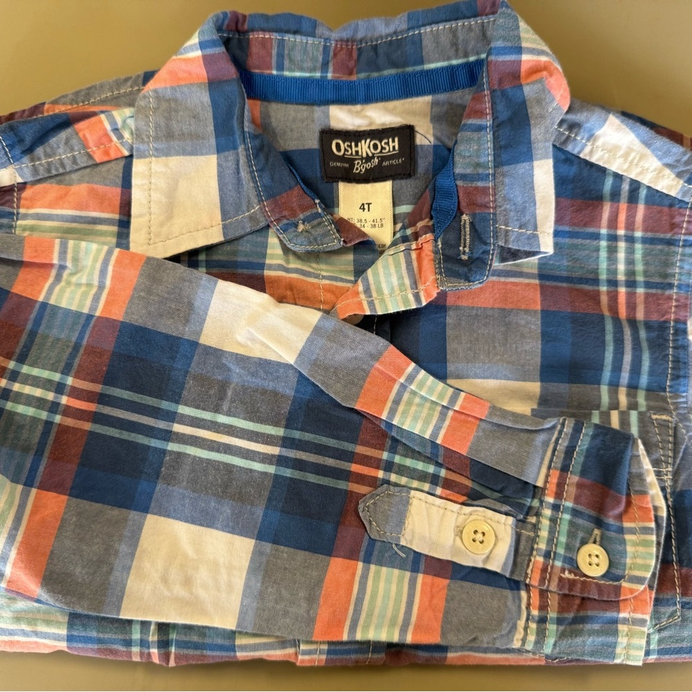 OshKosh B'gosh Toddler’s Blue Plaid Shirt